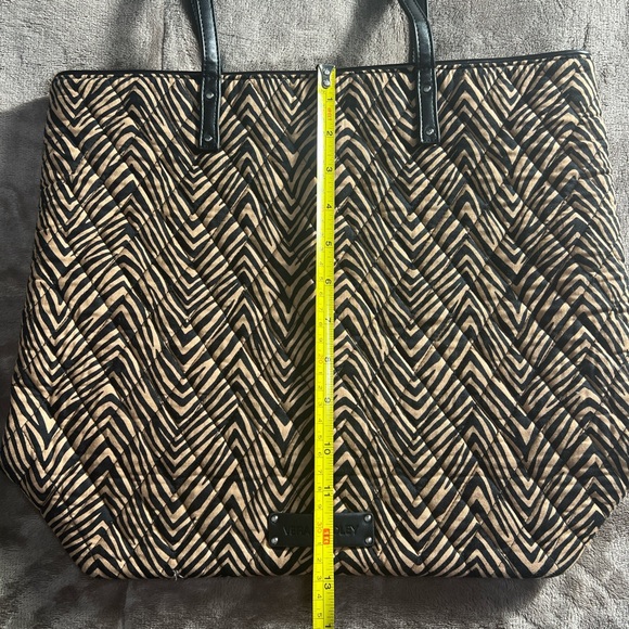 Vera Bradley Black and Tan Animal Print Chevron Tote - Picture 6 of 8